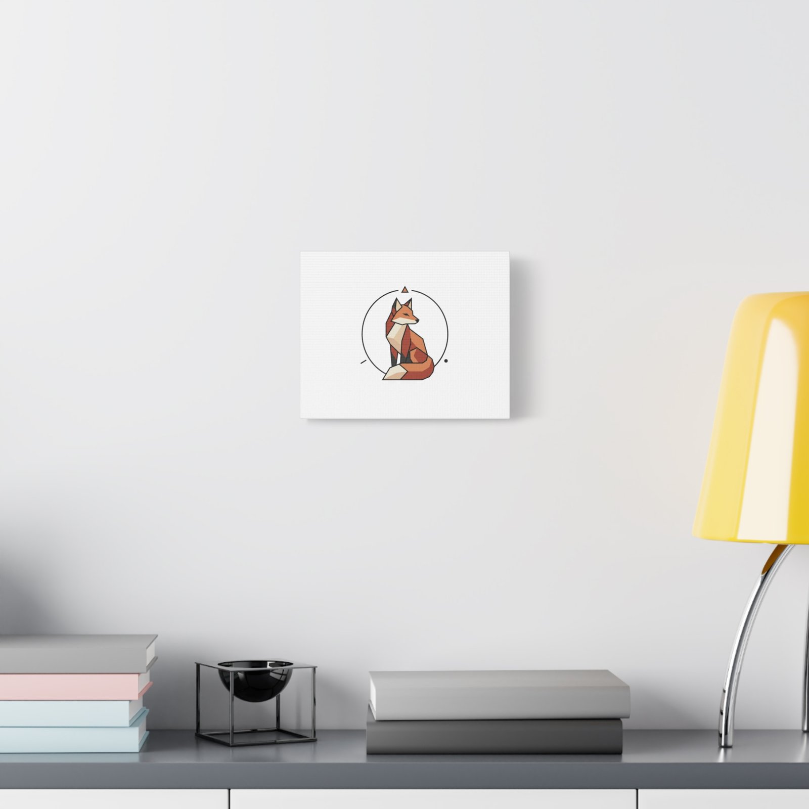 Geometric Fox Canvas Print — Minimalist Polygon Fox Wall Art - Image 3