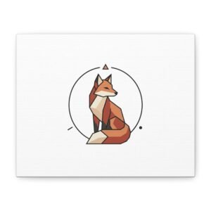 Geometric Fox Canvas Print — Minimalist Polygon Fox Wall Art