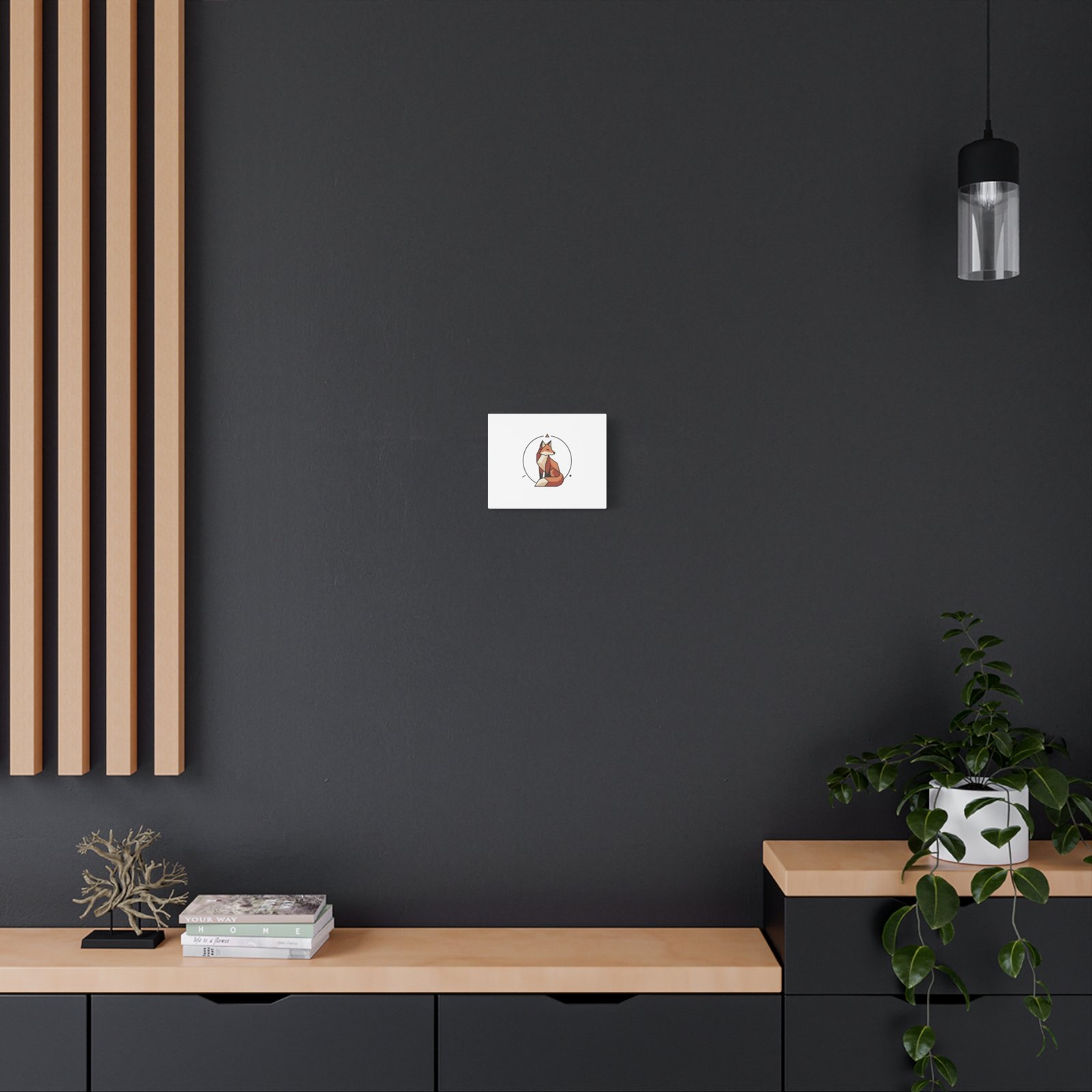 Geometric Fox Canvas Print — Minimalist Polygon Fox Wall Art - Image 4